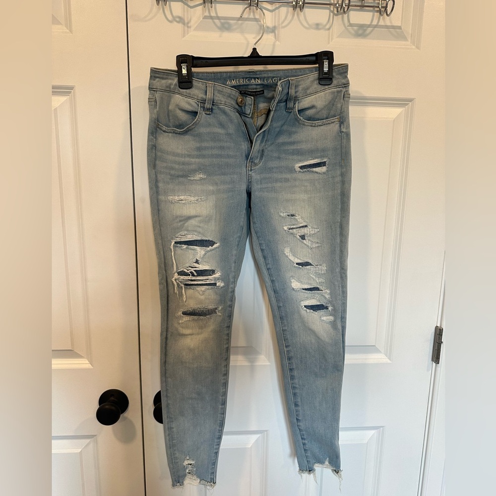 Faux distressed American Eagle skinny jeans